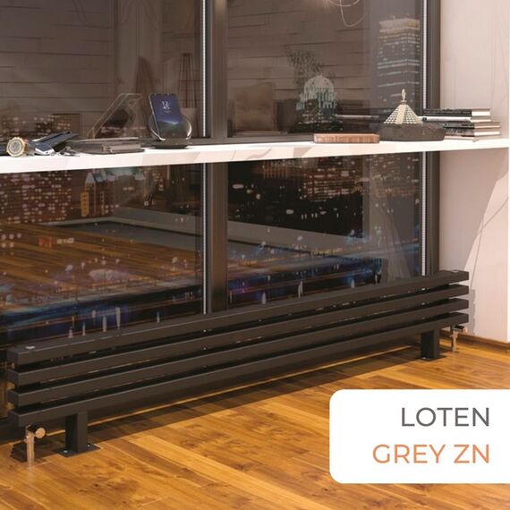 Трубчатый радиатор Loten Grey ZN, Высота: 280, Длина: 750, Глубина: 60, Тип подключения: Боковое подключение, изображение 2