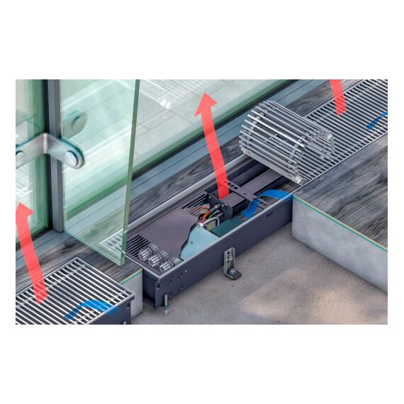 Kampmann Katherm QE - конвектор встраиваемый в пол, Ширина: 207, Длина: 825, изображение 2